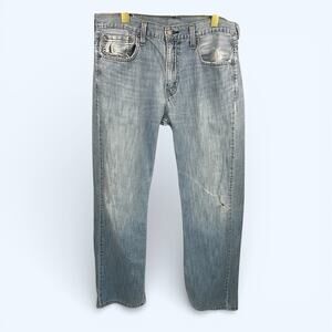 Levi's 569 Men's Jeans Tag Size 32x34 Actual Size 33x32 Light Wash Broken In